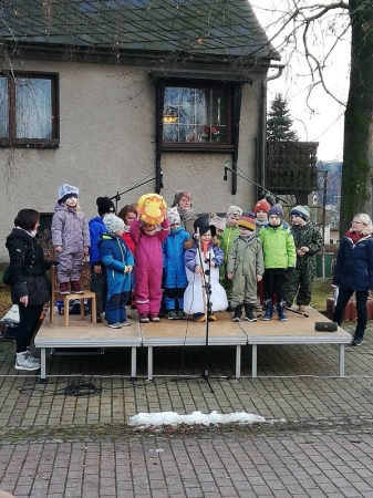 Auftritt unseres Schneemannes