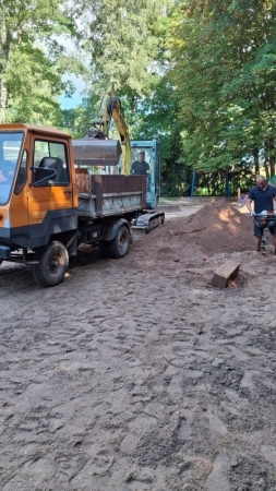 Bau der neuen Sandlandschaft