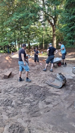 Bau der neuen Sandlandschaft