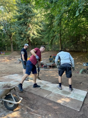 Bau der neuen Sandlandschaft